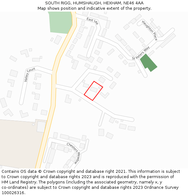 SOUTH RIGG, HUMSHAUGH, HEXHAM, NE46 4AA: Location map and indicative extent of plot