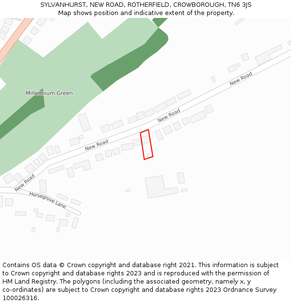 SYLVANHURST, NEW ROAD, ROTHERFIELD, CROWBOROUGH, TN6 3JS: Location map and indicative extent of plot