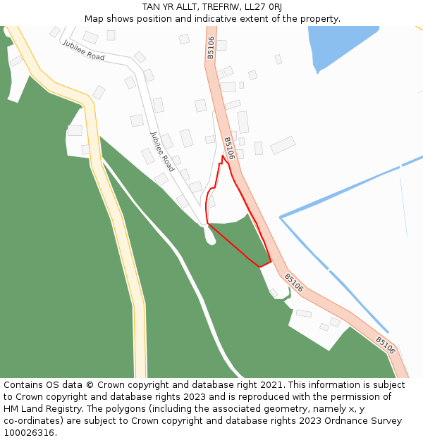 TAN YR ALLT, TREFRIW, LL27 0RJ: Location map and indicative extent of plot