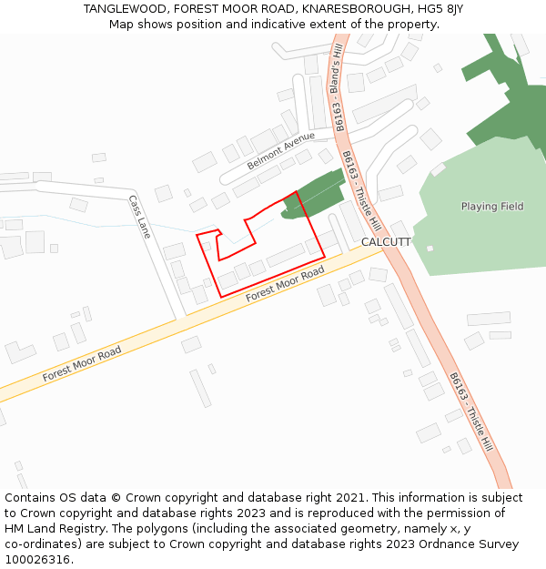 TANGLEWOOD, FOREST MOOR ROAD, KNARESBOROUGH, HG5 8JY: Location map and indicative extent of plot