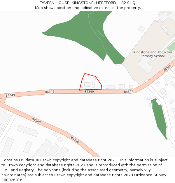 TAVERN HOUSE, KINGSTONE, HEREFORD, HR2 9HQ: Location map and indicative extent of plot