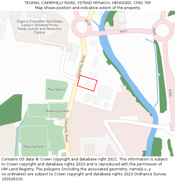 TEGFAN, CAERPHILLY ROAD, YSTRAD MYNACH, HENGOED, CF82 7EP: Location map and indicative extent of plot