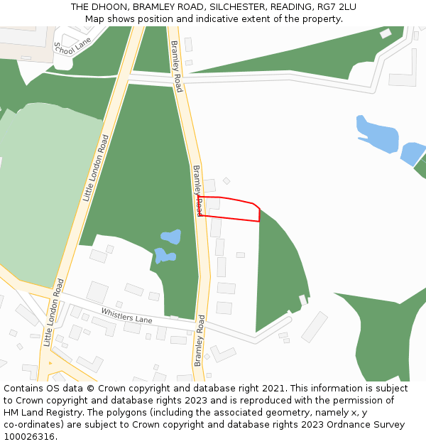 THE DHOON, BRAMLEY ROAD, SILCHESTER, READING, RG7 2LU: Location map and indicative extent of plot