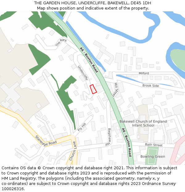 THE GARDEN HOUSE, UNDERCLIFFE, BAKEWELL, DE45 1DH: Location map and indicative extent of plot