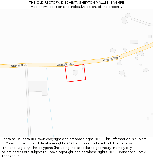 THE OLD RECTORY, DITCHEAT, SHEPTON MALLET, BA4 6RE: Location map and indicative extent of plot