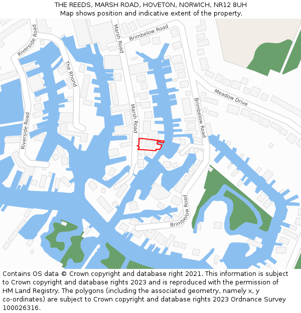 THE REEDS, MARSH ROAD, HOVETON, NORWICH, NR12 8UH: Location map and indicative extent of plot