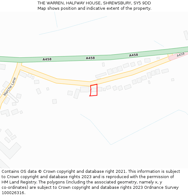 THE WARREN, HALFWAY HOUSE, SHREWSBURY, SY5 9DD: Location map and indicative extent of plot