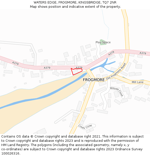 WATERS EDGE, FROGMORE, KINGSBRIDGE, TQ7 2NR: Location map and indicative extent of plot