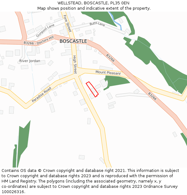 WELLSTEAD, BOSCASTLE, PL35 0EN: Location map and indicative extent of plot