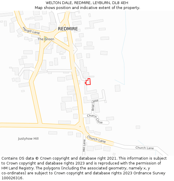 WELTON DALE, REDMIRE, LEYBURN, DL8 4EH: Location map and indicative extent of plot