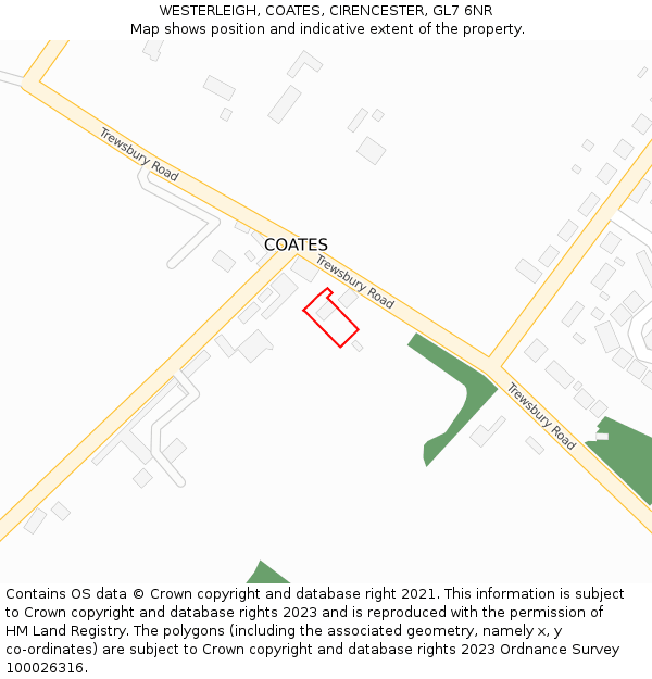 WESTERLEIGH, COATES, CIRENCESTER, GL7 6NR: Location map and indicative extent of plot