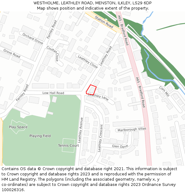 WESTHOLME, LEATHLEY ROAD, MENSTON, ILKLEY, LS29 6DP: Location map and indicative extent of plot