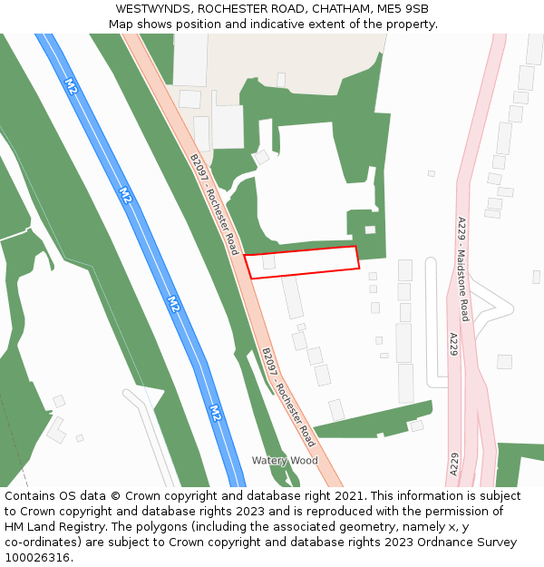 WESTWYNDS, ROCHESTER ROAD, CHATHAM, ME5 9SB: Location map and indicative extent of plot