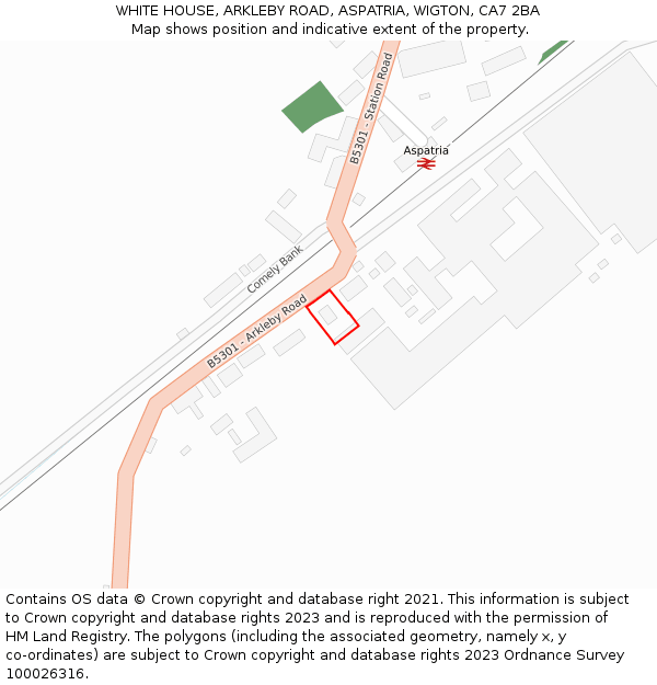 WHITE HOUSE, ARKLEBY ROAD, ASPATRIA, WIGTON, CA7 2BA: Location map and indicative extent of plot