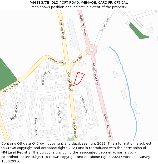 WHITEGATE, OLD PORT ROAD, WENVOE, CARDIFF, CF5 6AL: Location map and indicative extent of plot