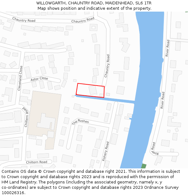 WILLOWGARTH, CHAUNTRY ROAD, MAIDENHEAD, SL6 1TR: Location map and indicative extent of plot