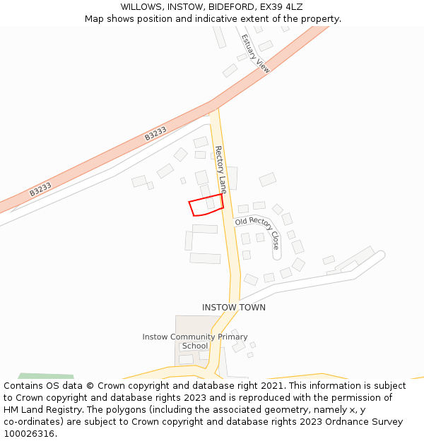 WILLOWS, INSTOW, BIDEFORD, EX39 4LZ: Location map and indicative extent of plot