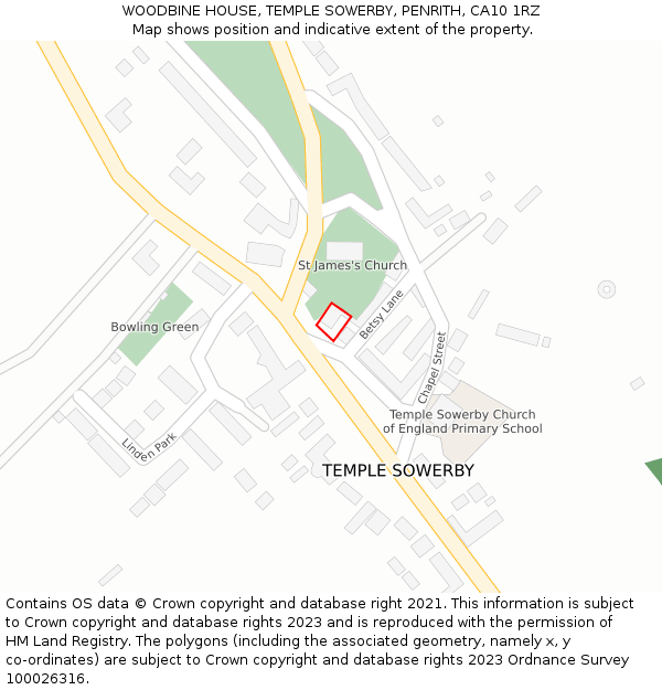 WOODBINE HOUSE, TEMPLE SOWERBY, PENRITH, CA10 1RZ: Location map and indicative extent of plot