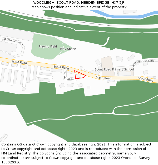 WOODLEIGH, SCOUT ROAD, HEBDEN BRIDGE, HX7 5JR: Location map and indicative extent of plot