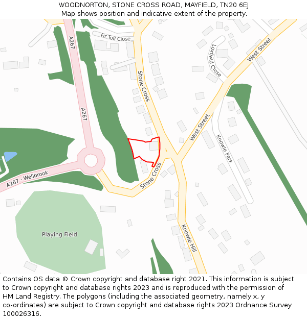 WOODNORTON, STONE CROSS ROAD, MAYFIELD, TN20 6EJ: Location map and indicative extent of plot