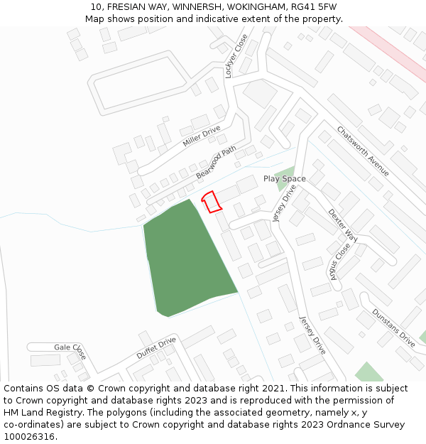 10, FRESIAN WAY, WINNERSH, WOKINGHAM, RG41 5FW: Location map and indicative extent of plot