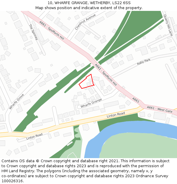 10, WHARFE GRANGE, WETHERBY, LS22 6SS: Location map and indicative extent of plot