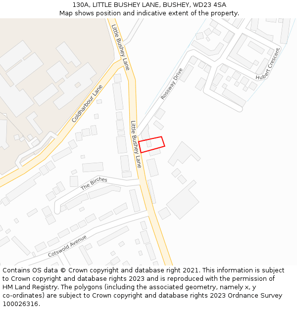 130A, LITTLE BUSHEY LANE, BUSHEY, WD23 4SA: Location map and indicative extent of plot