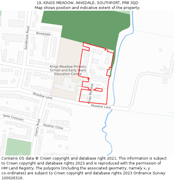 19, KINGS MEADOW, AINSDALE, SOUTHPORT, PR8 3QD: Location map and indicative extent of plot