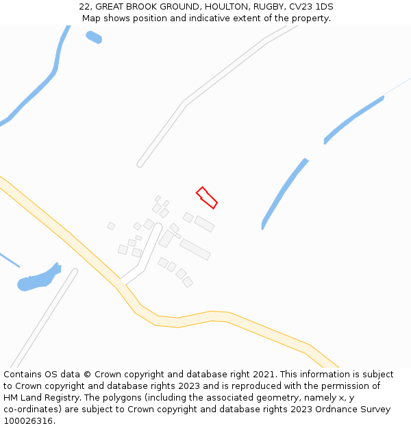 22, GREAT BROOK GROUND, HOULTON, RUGBY, CV23 1DS: Location map and indicative extent of plot