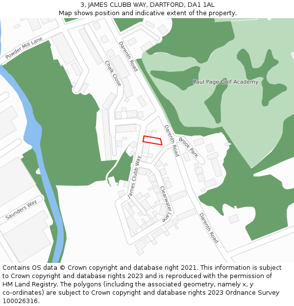 3, JAMES CLUBB WAY, DARTFORD, DA1 1AL: Location map and indicative extent of plot