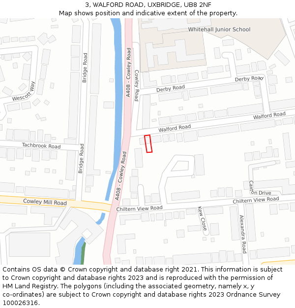 3, WALFORD ROAD, UXBRIDGE, UB8 2NF: Location map and indicative extent of plot