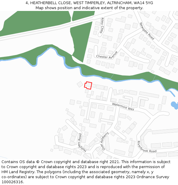 4, HEATHERBELL CLOSE, WEST TIMPERLEY, ALTRINCHAM, WA14 5YG: Location map and indicative extent of plot