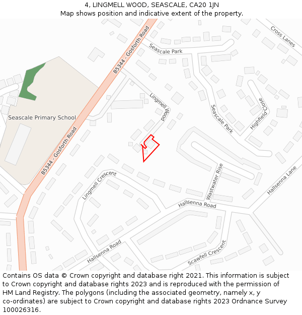 4, LINGMELL WOOD, SEASCALE, CA20 1JN: Location map and indicative extent of plot