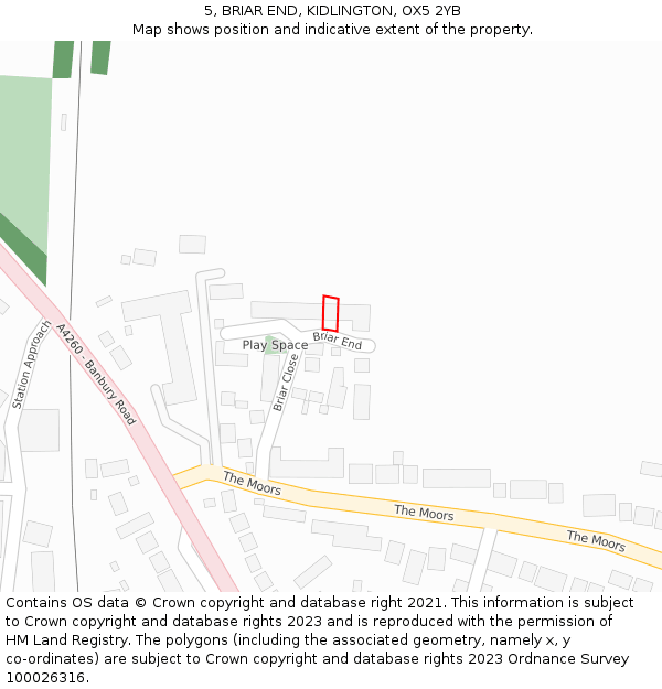 5, BRIAR END, KIDLINGTON, OX5 2YB: Location map and indicative extent of plot