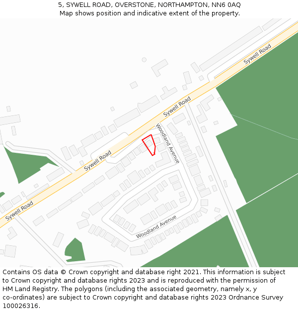 5, SYWELL ROAD, OVERSTONE, NORTHAMPTON, NN6 0AQ: Location map and indicative extent of plot