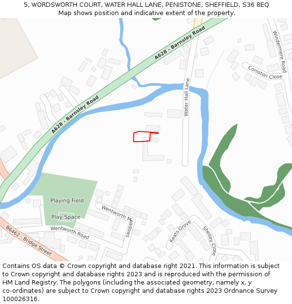 5, WORDSWORTH COURT, WATER HALL LANE, PENISTONE, SHEFFIELD, S36 8EQ: Location map and indicative extent of plot