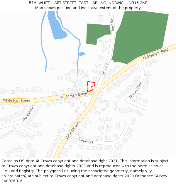 51A, WHITE HART STREET, EAST HARLING, NORWICH, NR16 2NE: Location map and indicative extent of plot