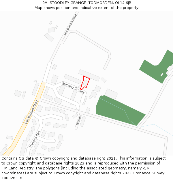 9A, STOODLEY GRANGE, TODMORDEN, OL14 6JR: Location map and indicative extent of plot