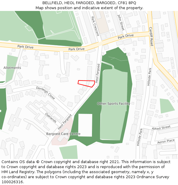 BELLFIELD, HEOL FARGOED, BARGOED, CF81 8PQ: Location map and indicative extent of plot