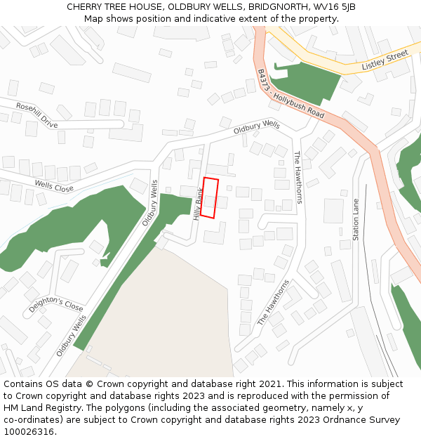 CHERRY TREE HOUSE, OLDBURY WELLS, BRIDGNORTH, WV16 5JB: Location map and indicative extent of plot