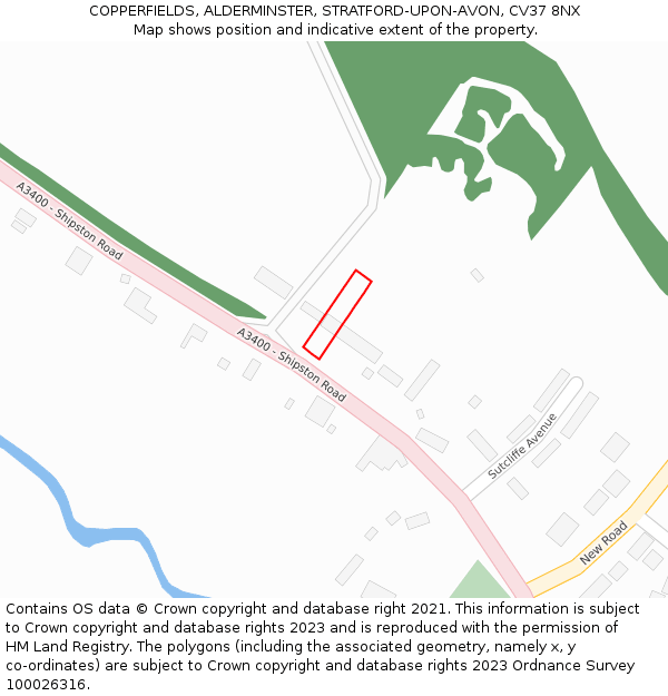 COPPERFIELDS, ALDERMINSTER, STRATFORD-UPON-AVON, CV37 8NX: Location map and indicative extent of plot