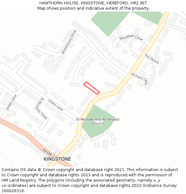 HAWTHORN HOUSE, KINGSTONE, HEREFORD, HR2 9ET: Location map and indicative extent of plot