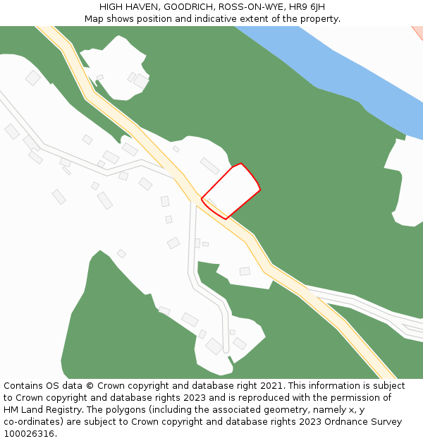 HIGH HAVEN, GOODRICH, ROSS-ON-WYE, HR9 6JH: Location map and indicative extent of plot