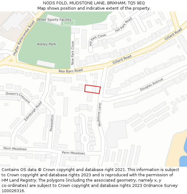 NODS FOLD, MUDSTONE LANE, BRIXHAM, TQ5 9EQ: Location map and indicative extent of plot