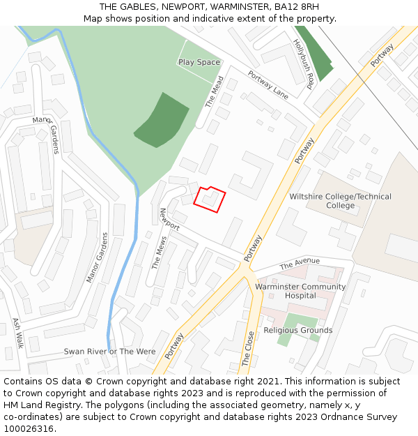 THE GABLES, NEWPORT, WARMINSTER, BA12 8RH: Location map and indicative extent of plot