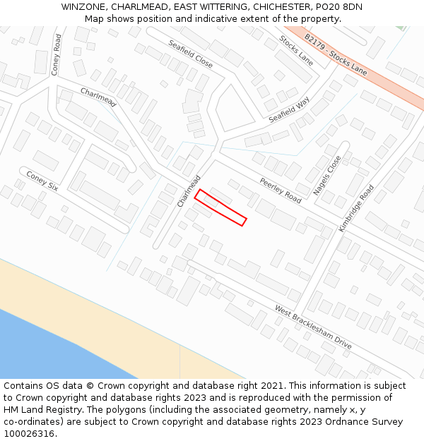 WINZONE, CHARLMEAD, EAST WITTERING, CHICHESTER, PO20 8DN: Location map and indicative extent of plot