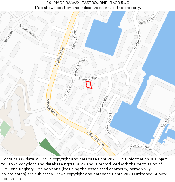 10, MADEIRA WAY, EASTBOURNE, BN23 5UG: Location map and indicative extent of plot