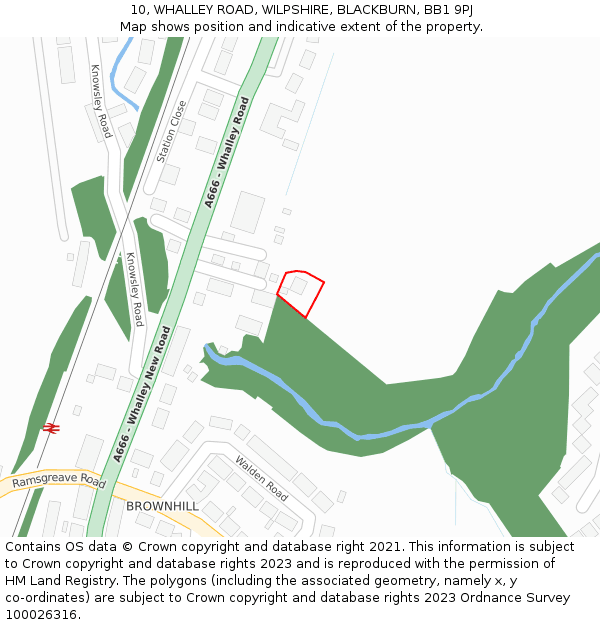 10, WHALLEY ROAD, WILPSHIRE, BLACKBURN, BB1 9PJ: Location map and indicative extent of plot