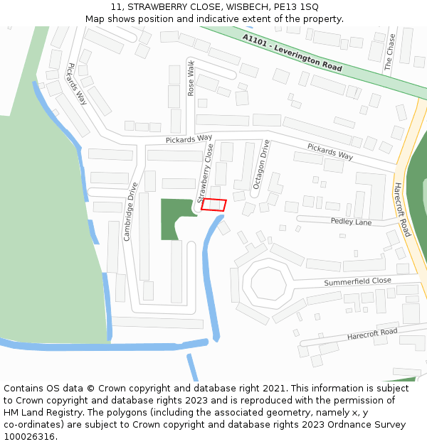 11, STRAWBERRY CLOSE, WISBECH, PE13 1SQ: Location map and indicative extent of plot