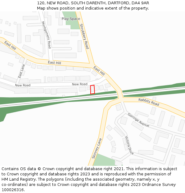 120, NEW ROAD, SOUTH DARENTH, DARTFORD, DA4 9AR: Location map and indicative extent of plot